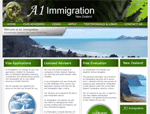 Tablet Screenshot of a1immigration.co.nz